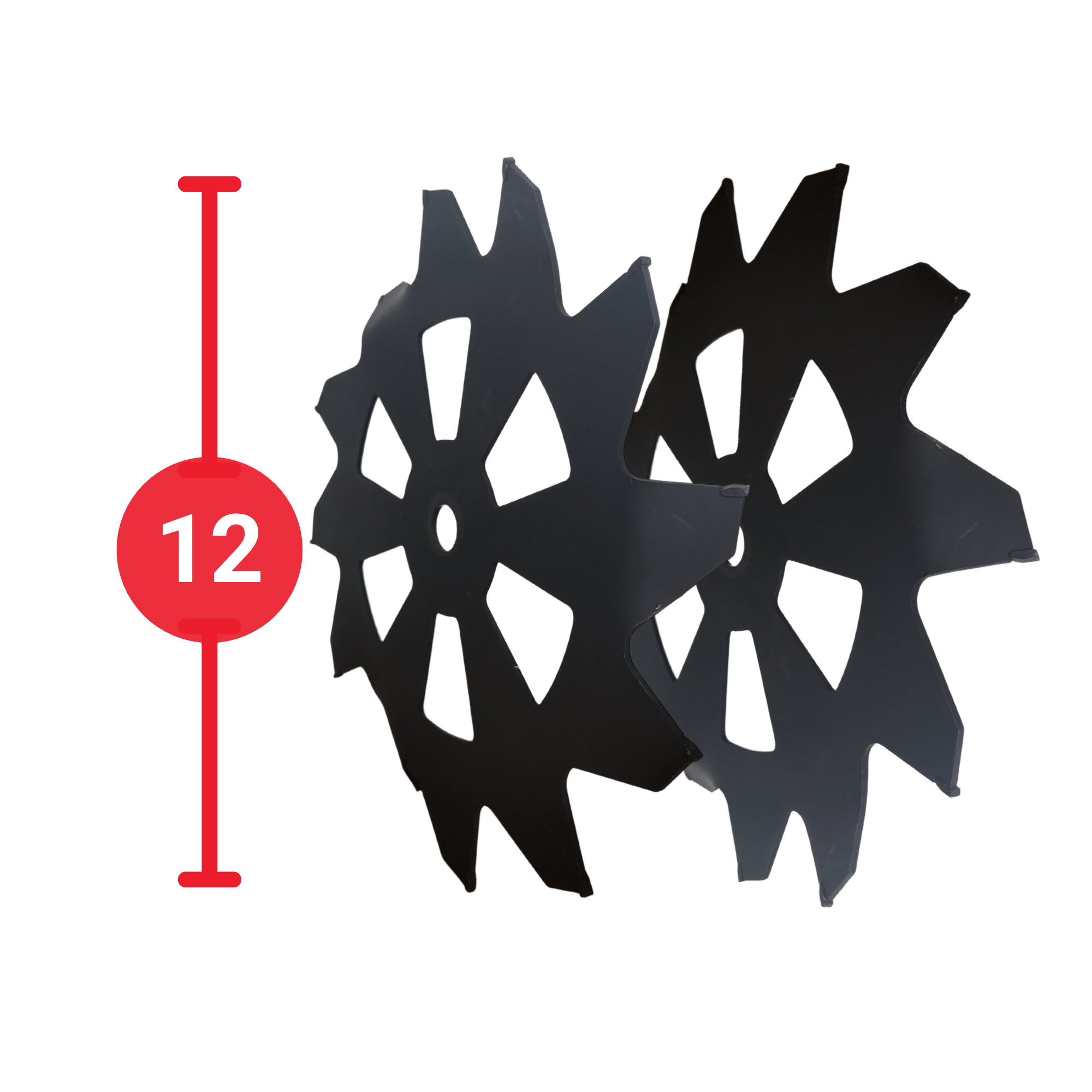 TrenchBadger Inc., 12in. Set of Standard Trencher, Digger, Excavator Blades, Model# TBP003-12